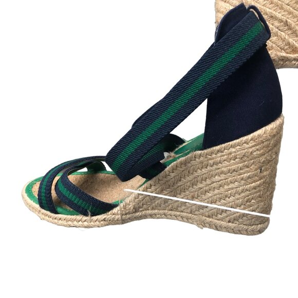 Lauren Ralph Lauren Espadrille Wedge Sandals Sz 8.5B Elastic Upper Preppy NOTE - Picture 12 of 16